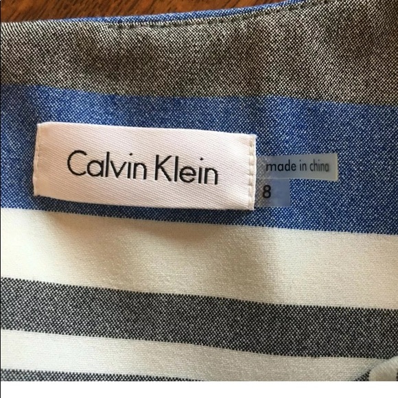 Calvin Klein Stripe Sheath Dress Career 8 - Picture 4 of 5